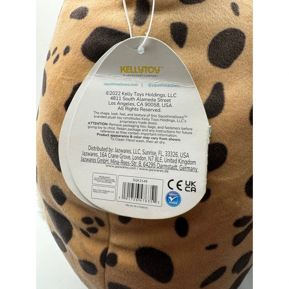 Squishmallows‎ Kei Leopard Cheetah Plush Toy Kellytoy 11 Inch